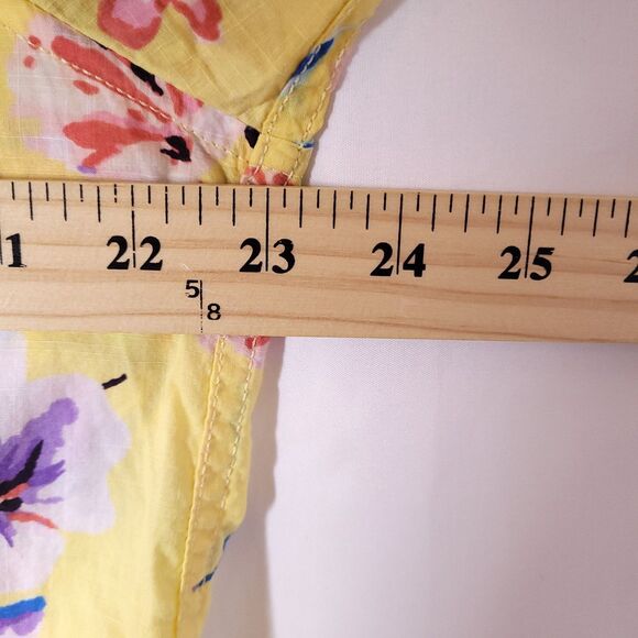 J Crew Shirt Mens Medium Floral Yellow Hawaiian Camp - Picture 7 of 11
